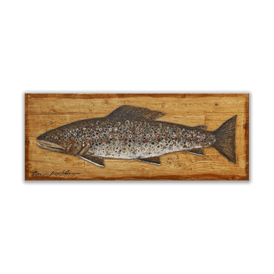 Brown Trout Wall Art | Metal on Wood Panel from the front