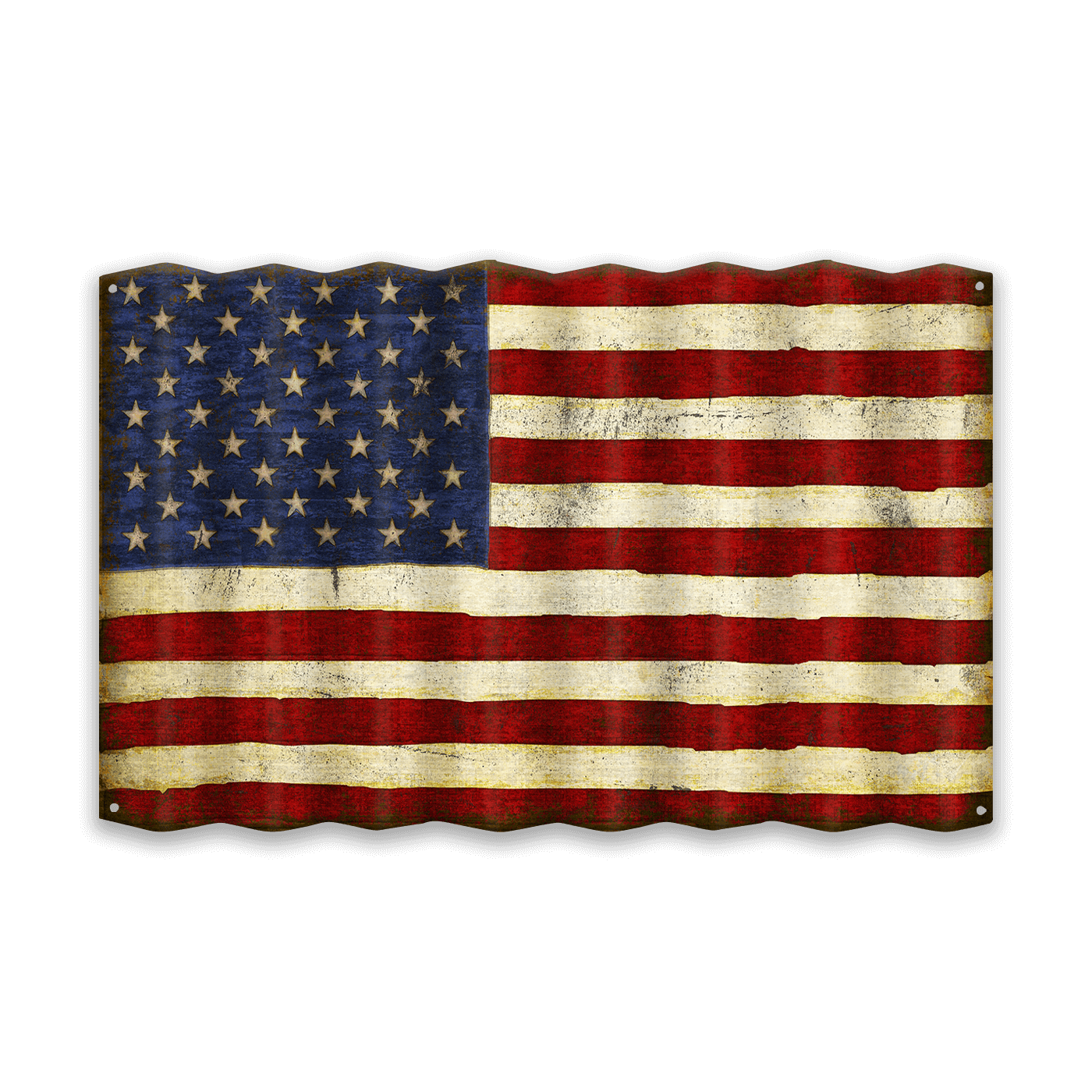 Vintage American Flag | Corrugated Metal Wall Art from the front
