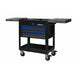 2BoxoUSA Pro Series 35" 3-Drawer Slide-Top Service Cart Tool Box Black Box Blue Handle open and from the front