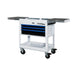 2BoxoUSA Pro Series 35" 3-Drawer Slide-Top Service Cart Tool Box White Box Blue Handle open and from the front