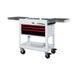 2BoxoUSA Pro Series 35" 3-Drawer Slide-Top Service Cart Tool Box White Box Red Handle open and from the front