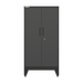 Armadillo Tough 72 Inch Heavy Duty Steel Locker Black with both doors closed from the front showing the locking doors and handles