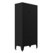 Armadillo Tough 72 Inch Heavy Duty Steel Locker Gray  from the back showing the two holes for charging batteries and other power tool needs