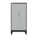 Armadillo Tough 72 Inch Heavy Duty Steel Locker Gray with both doors closed from the front showing the locking doors and handles