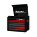 BoxoUSA Pro Series 26" 5-Drawer Top Tool Box Black Red Handle open and from the front