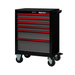 BoxoUSA Pro Series | 26" 6-Drawer Rolling Tool Box Red Handle Black Box from the front