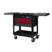 BoxoUSA Pro Series 35" 3-Drawer Slide-Top Service Cart Tool Box Black Box Red Handle open from the front