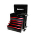 BoxoUSA Pro Series 35" 5-Drawer Flip-Top Service Cart Tool Box Black Box Red Handle Open Drawers from the front