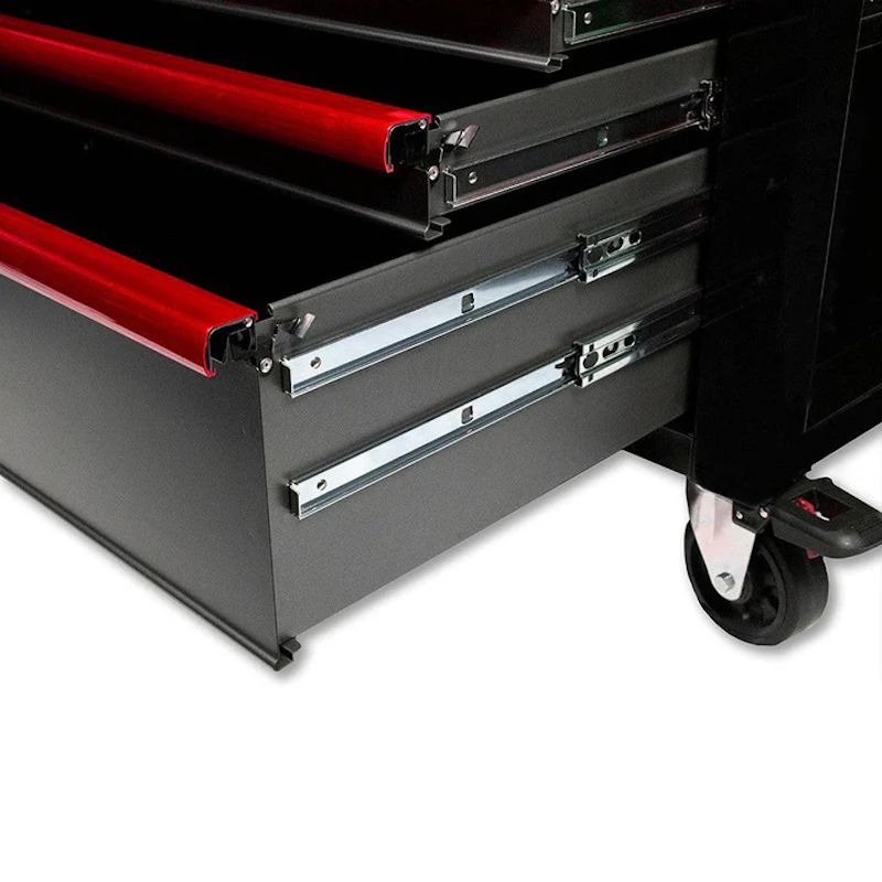 BoxoUSA Pro Series 35" 5-Drawer Flip-Top Service Cart Tool Box Drawers close up
