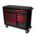 BoxoUSA Pro Series 45" 11-Drawer Rolling Tool Box Black Gloss Red Handle from the front