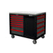 BoxoUSA Pro Series 45” 12-Drawer Workstation Tool Box Black Box Red Handle from the front