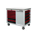 BoxoUSA Pro Series 45” 12-Drawer Workstation Tool Box White Box Red Handle from the front