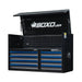 BoxoUSA Pro Series 45" 8-Drawer Top Chest Tool Box Black Box Blue Handle open from the front