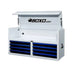 BoxoUSA Pro Series 53" 8-Drawer Top Chest Tool Box White Box Blue Handle from the front