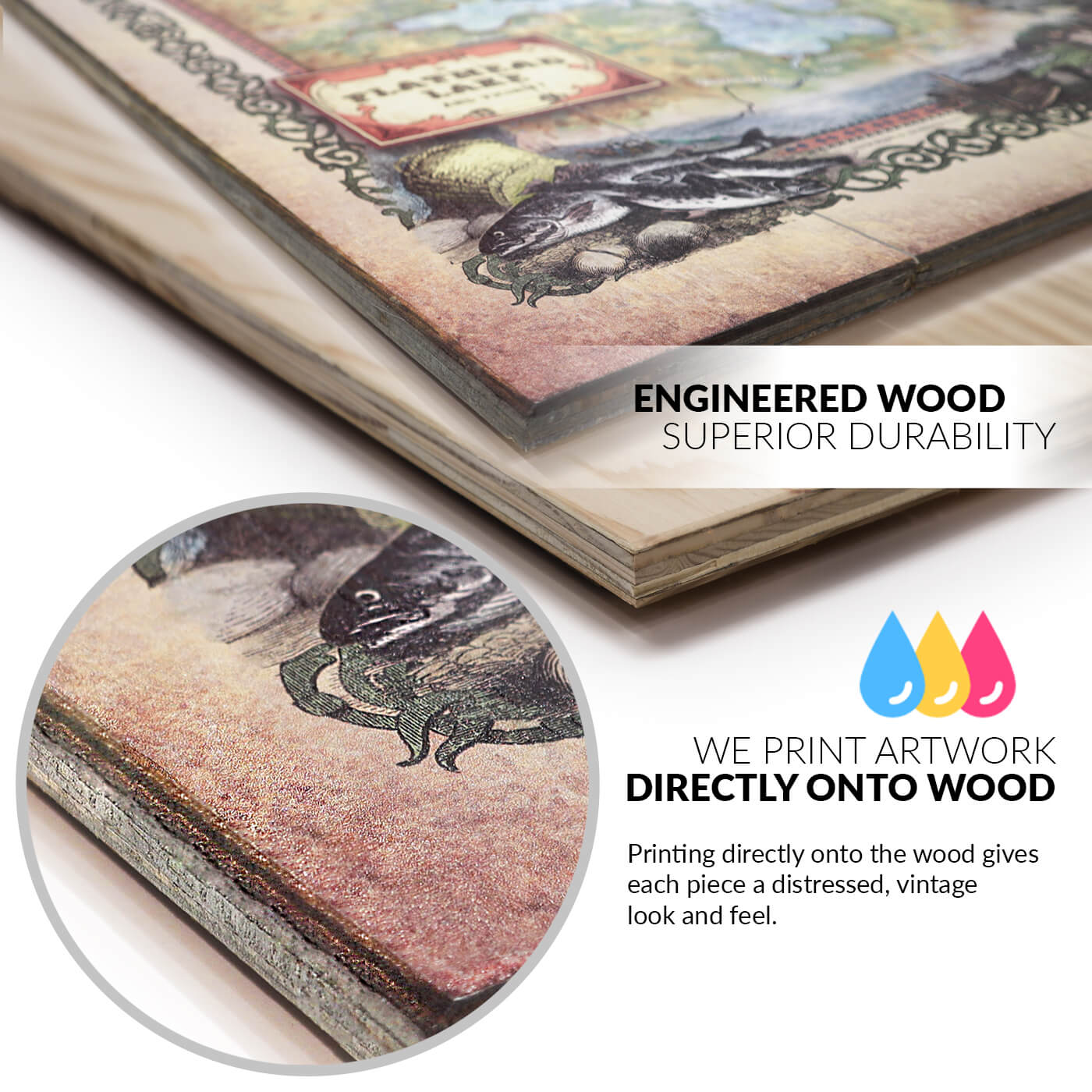 Brook Trout Wall Art | Metal on Wood Panel Wood Print Information