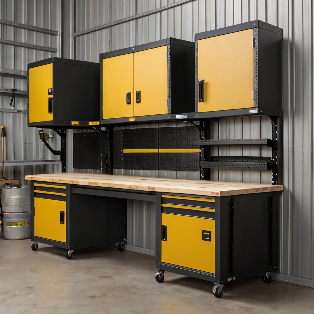 Modular Workbench with Storage Cabinet