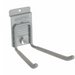 A gray plastic wall-mounted storage hook with a metal mounting bracket and a small silver dial, shown on a plain white background.