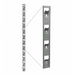 A metal wall mounting bracket assembly shown on a plain white background, with a vertical receiver plate on the right and a horizontal mounting strip on the left connected by thin guide lines.