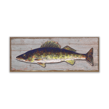 Walleye Wall Art | Metal on Wood Panel from the front