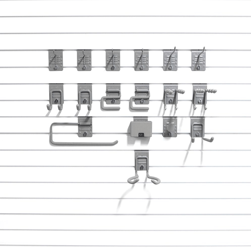 28-piece Select Hook Bundle, illustrating a grouping of popular, heavy-duty hooks and holders for targeted garage organization.